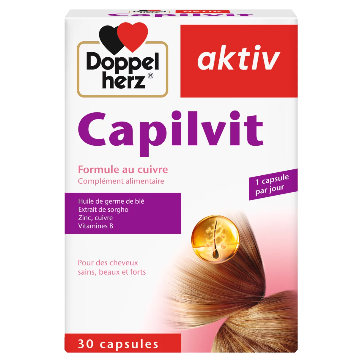Illustration of the product packaging Doppelherz aktiv Capilvit front view